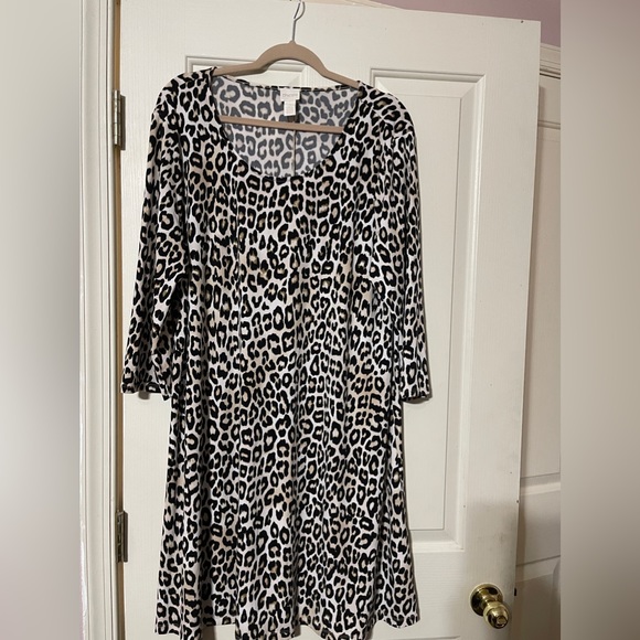 Chico's Dresses & Skirts - Chicos size 3 Leopard print A-line dress.